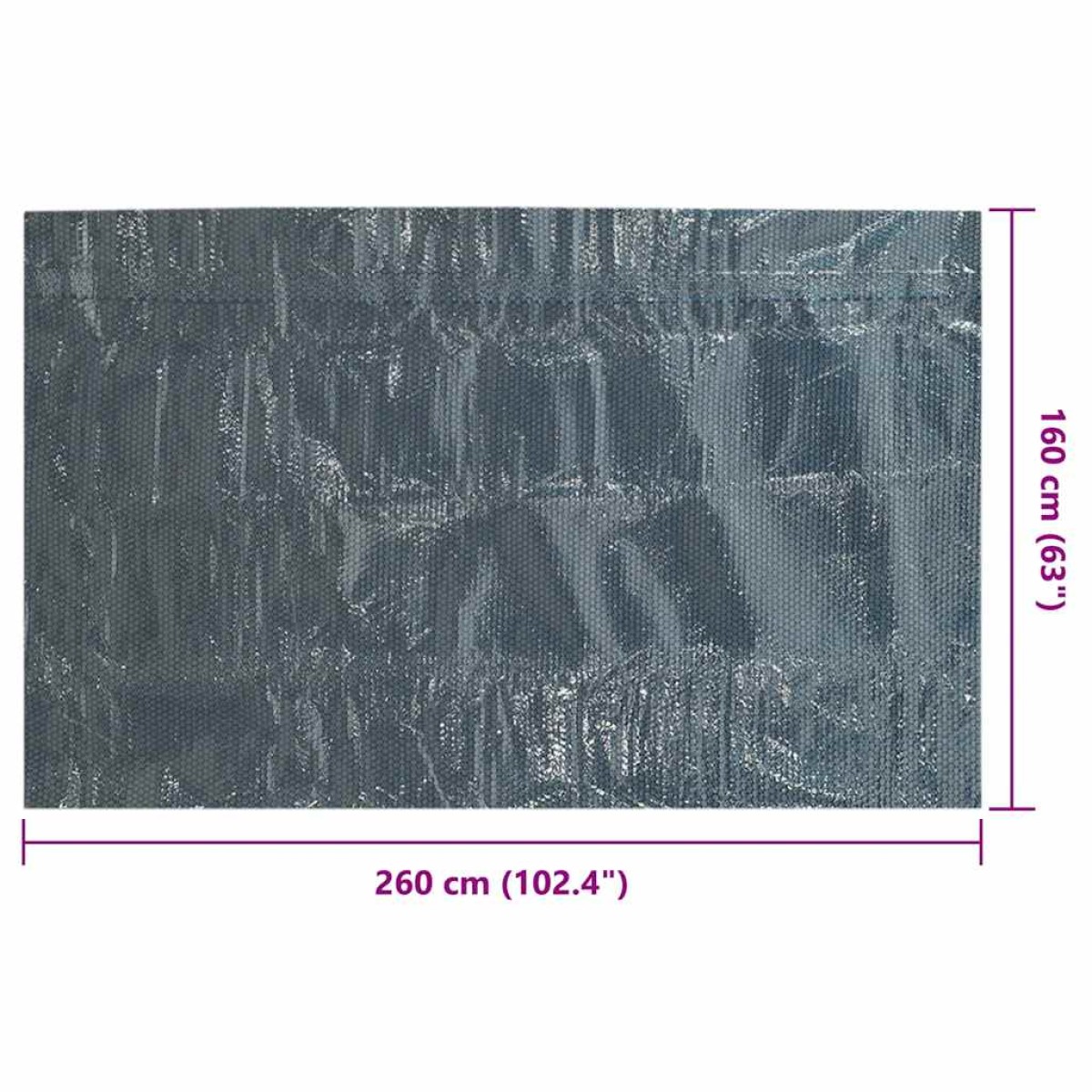 vidaXL Κάλυμμα Πισίνας Ηλιακό Μαύρο/Μπλε 260x160 εκ. από Πολυαιθυλένιο