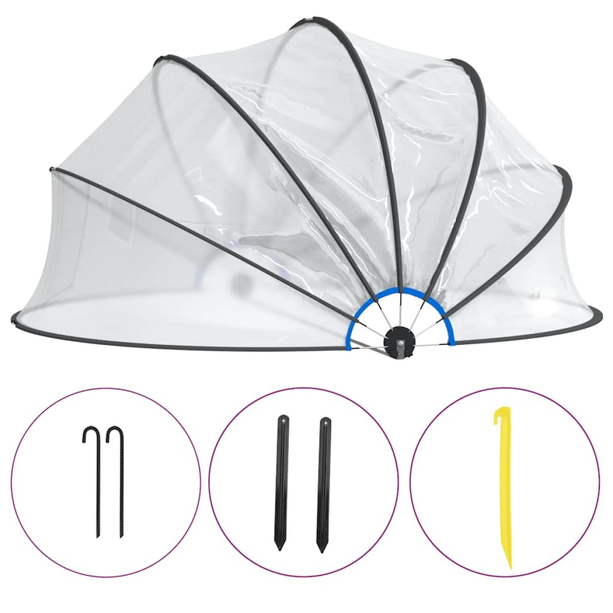 vidaXL Προστατευτικό Κάλυμμα Πισίνας Στρογγυλό 406 x 203 εκ. από PVC