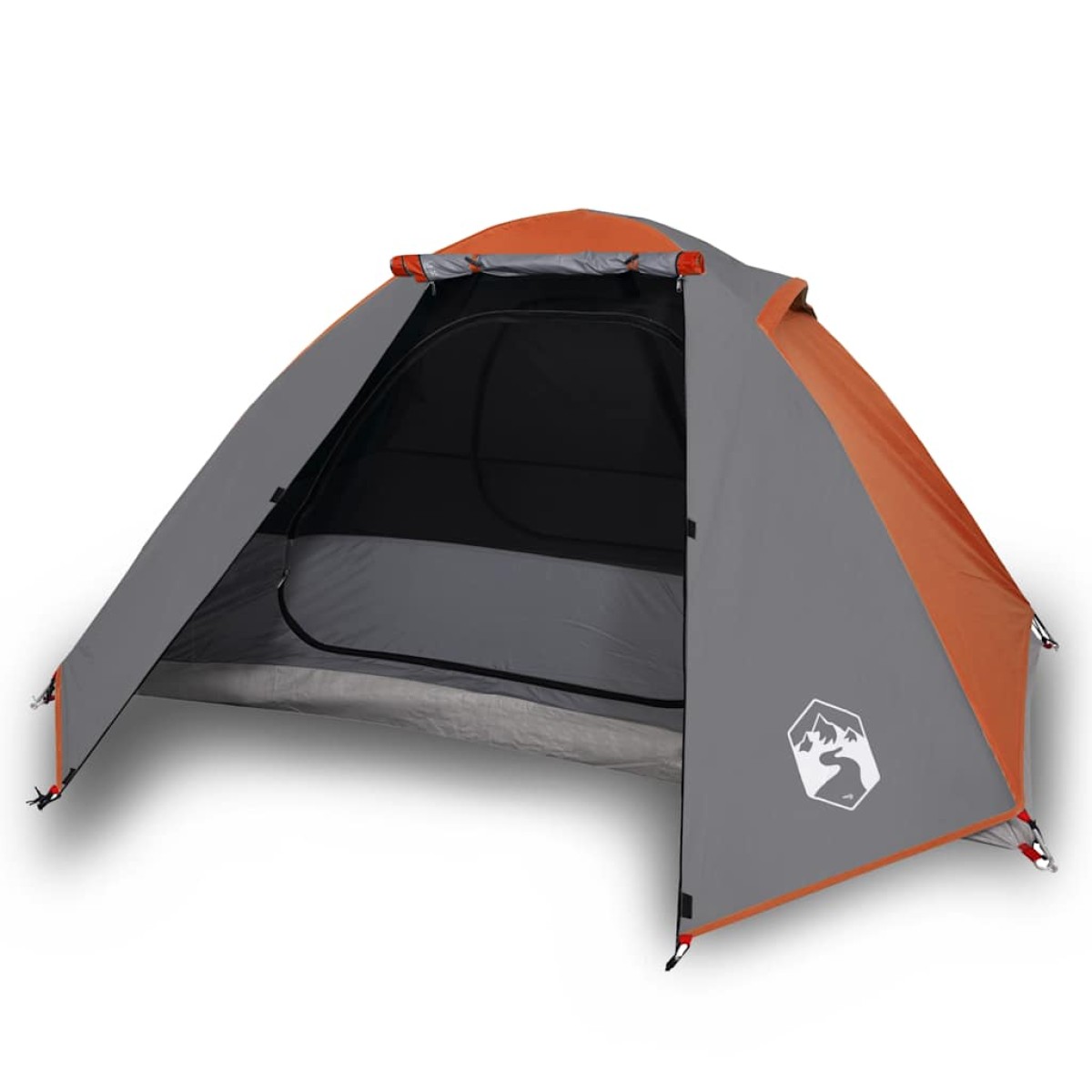 vidaXL Σκηνή Κάμπινγκ 2 Ατ. Γκρι/Πορτοκαλί 224x248x118 εκ. Ταφτάς 185T