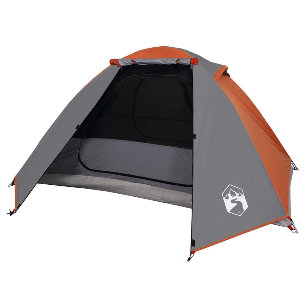 vidaXL Σκηνή Κάμπινγκ 2 Ατ. Γκρι/Πορτοκαλί 224x248x118 εκ. Ταφτάς 185T