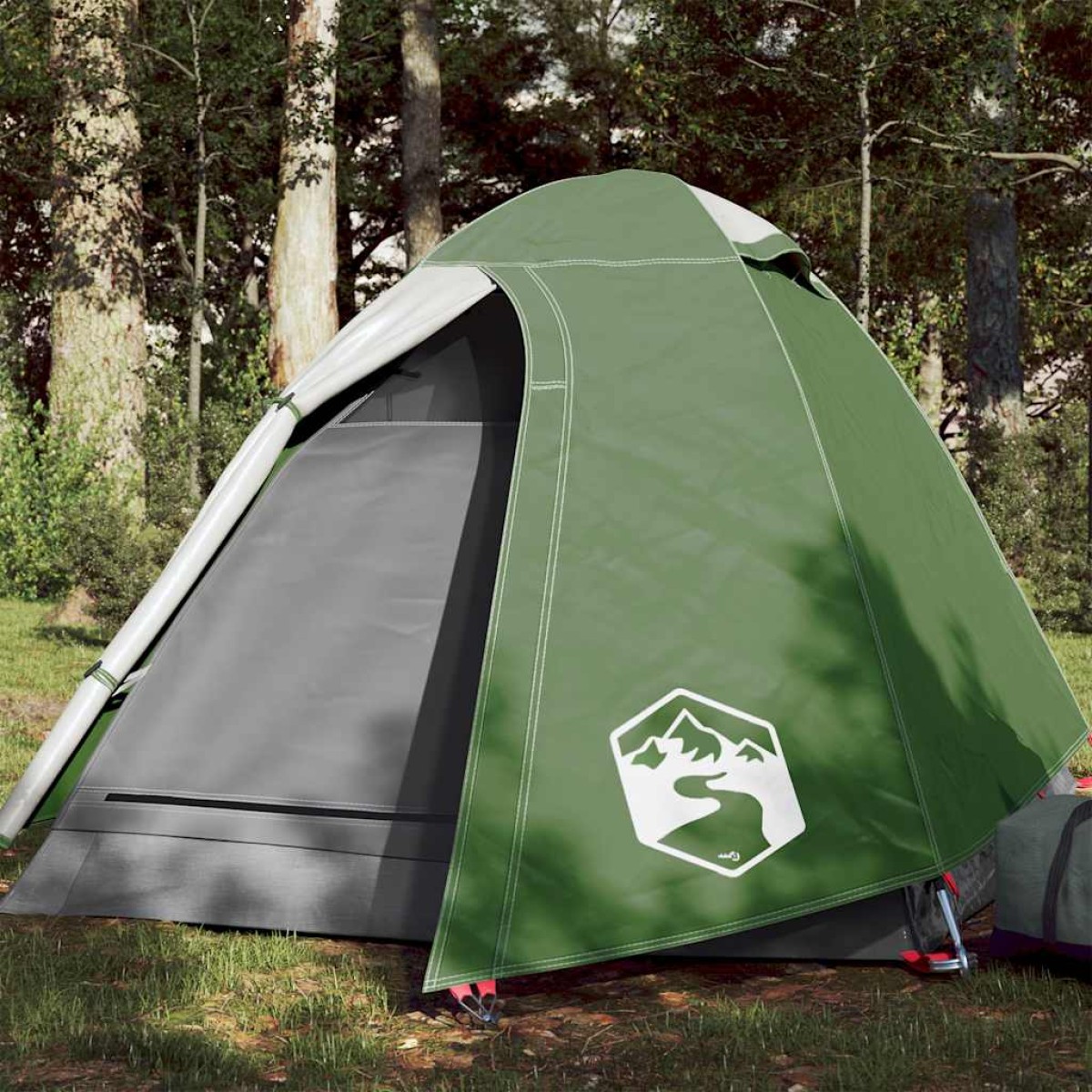 vidaXL Σκηνή Κάμπινγκ 2 Ατόμων Πράσινη 254x135x112 εκ. από Ταφτά 185T
