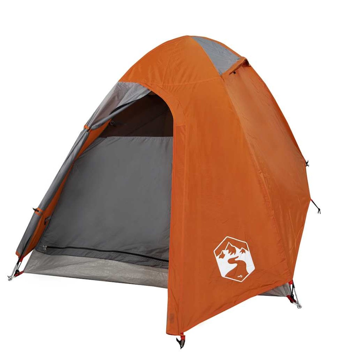 vidaXL Σκηνή Κάμπινγκ 2 Ατ. Γκρι/Πορτοκαλί 254x135x112 εκ. Ταφτάς 185T