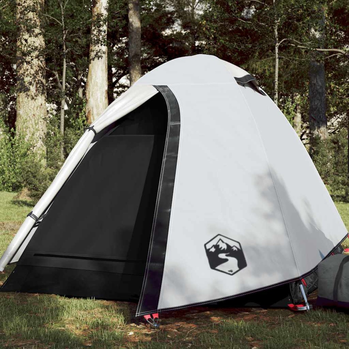 vidaXL Σκηνή Κάμπινγκ 2 Ατόμων Λευκή 254x135x112 εκ. από Ταφτά 185T