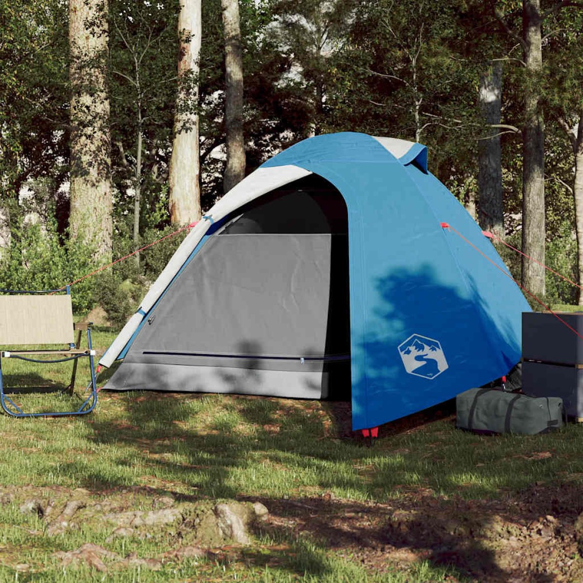 vidaXL Σκηνή Κάμπινγκ 2 Ατόμων Μπλε 264x210x125 εκ. από Ταφτά 185T