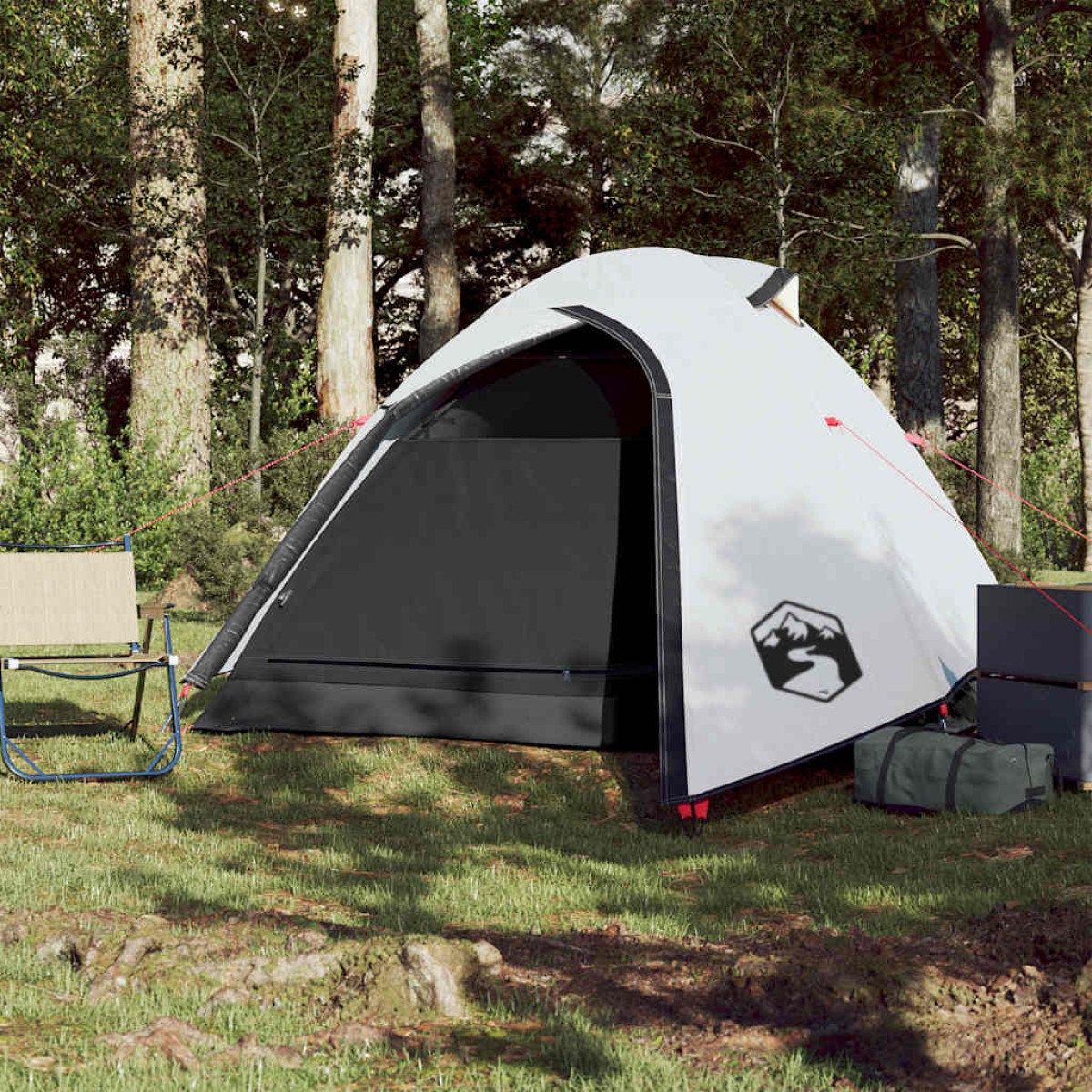 vidaXL Σκηνή Κάμπινγκ 2 Ατόμων Λευκή 264x210x125 εκ. από Ταφτά 185T