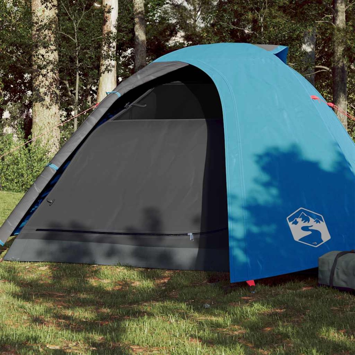 vidaXL Σκηνή Κάμπινγκ 4 Ατόμων Μπλε 267x272x145 εκ. από Ταφτά 185T