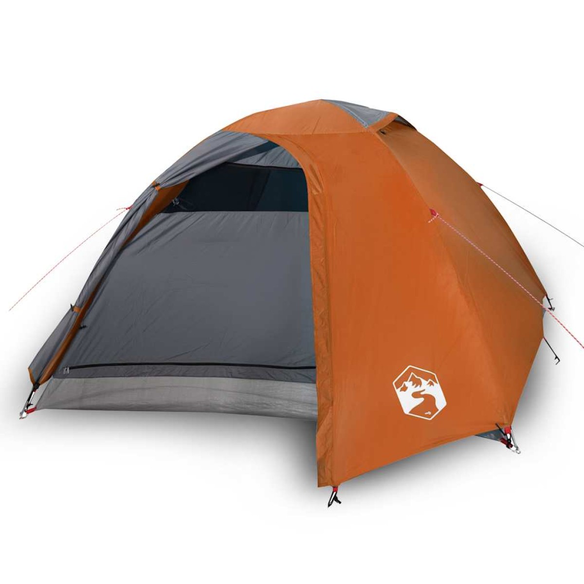 vidaXL Σκηνή Κάμπινγκ 4 Ατ. Γκρι/Πορτοκαλί 267x272x145 εκ. Ταφτάς 185T