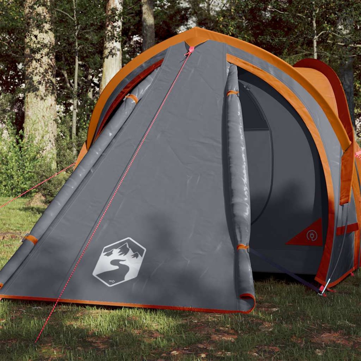 vidaXL Σκηνή Κάμπινγκ 2 Ατ. Γκρι/Πορτοκαλί 320x140x120 εκ. Ταφτάς 185T