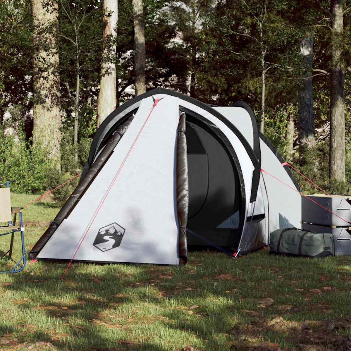 vidaXL Σκηνή Κάμπινγκ 2 Ατόμων Λευκή 320x140x120 εκ. από Ταφτά 185T