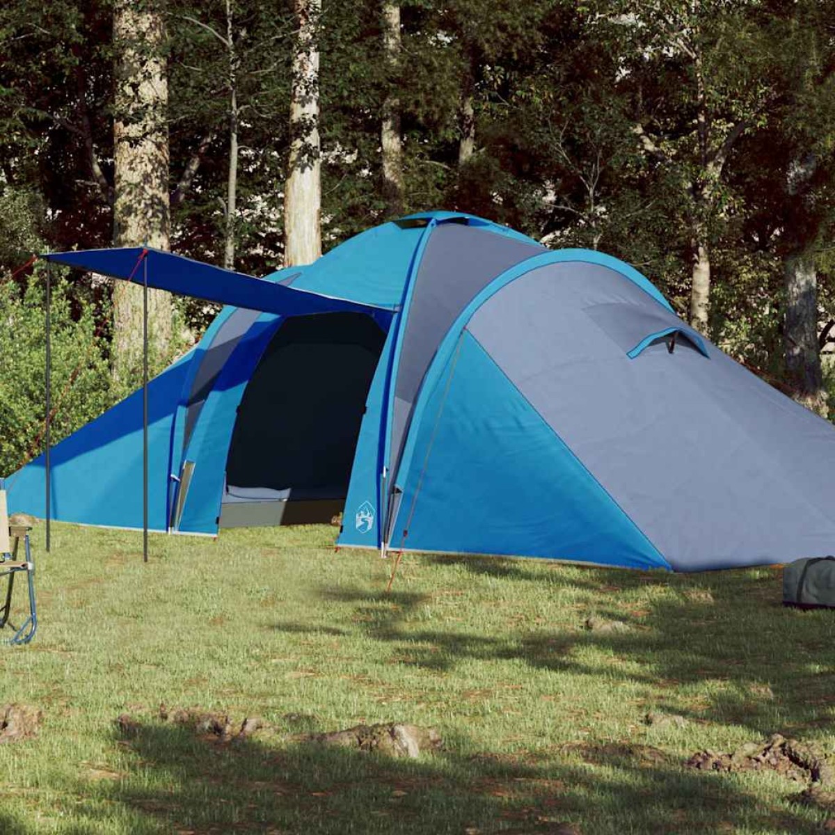 vidaXL Σκηνή Κάμπινγκ 6 Ατόμων Μπλε 576x238x193 εκ. από Ταφτά 185T