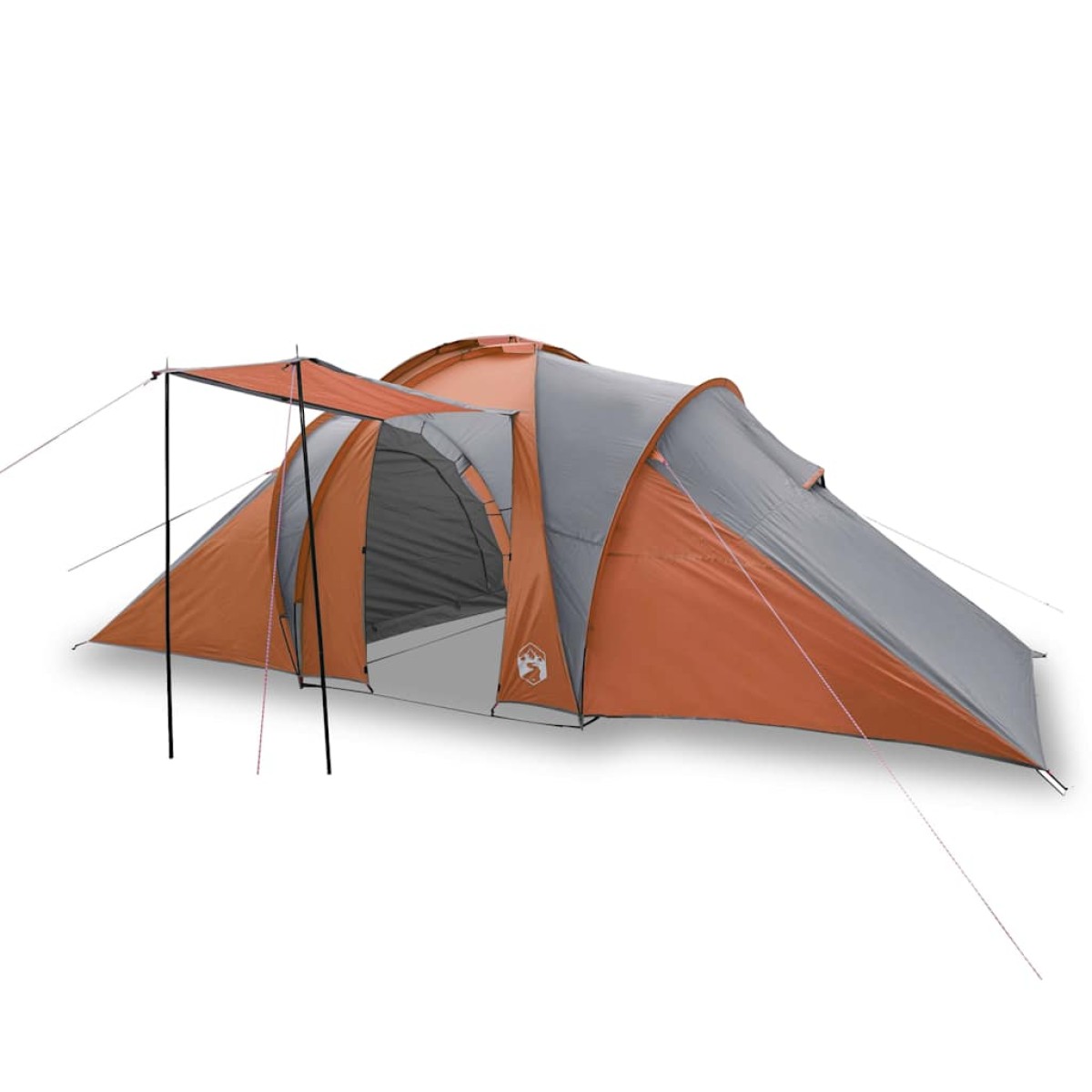vidaXL Σκηνή Κάμπινγκ 6 Ατ. Γκρι/Πορτοκαλί 576x238x193 εκ. Ταφτάς 185T