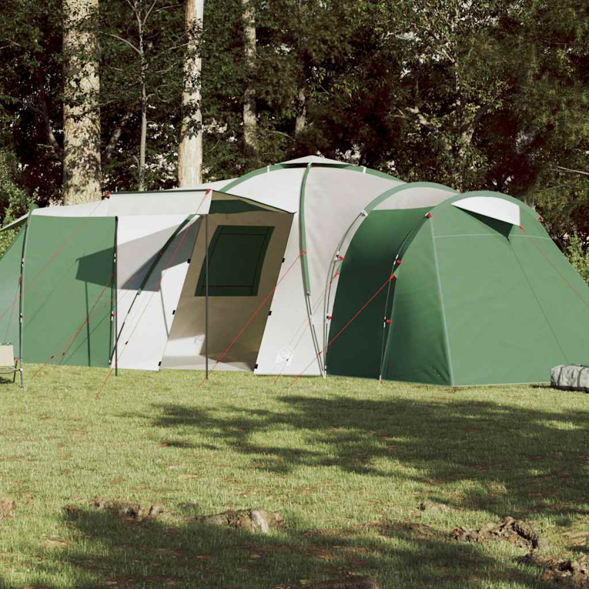 vidaXL Σκηνή Κάμπινγκ 12 Ατόμων Πράσινη 840x720x200 εκ. από Ταφτά 185T
