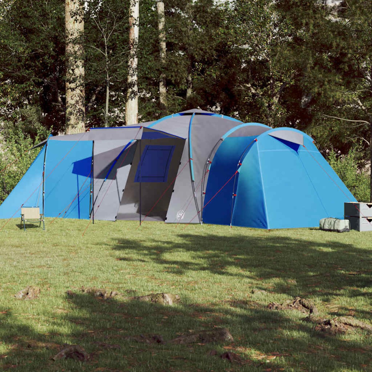 vidaXL Σκηνή Κάμπινγκ 12 Ατόμων Μπλε 840x720x200 εκ. από Ταφτά 185T