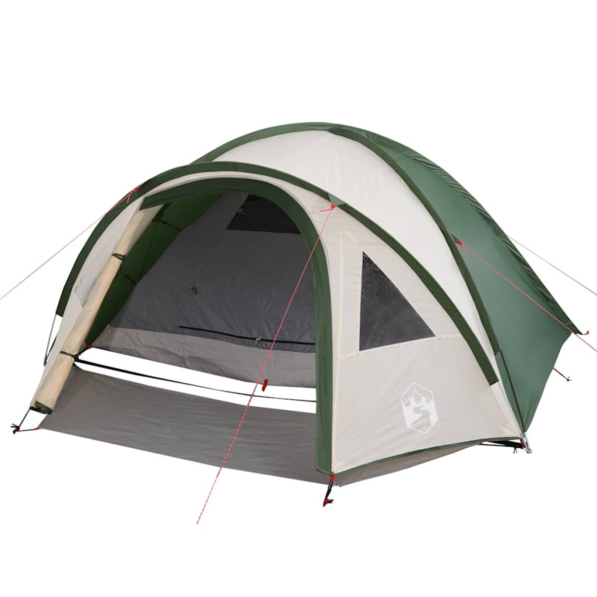 vidaXL Σκηνή Κάμπινγκ 4 Ατόμων Πράσινη 300x250x132 εκ. από Ταφτά 185T