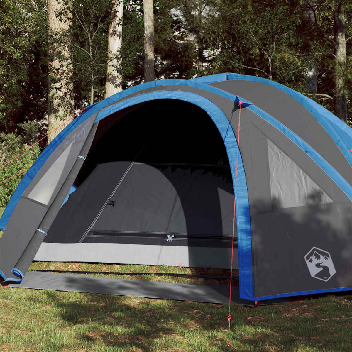vidaXL Σκηνή Κάμπινγκ 4 Ατόμων Μπλε 300x250x132 εκ. από Ταφτά 185T