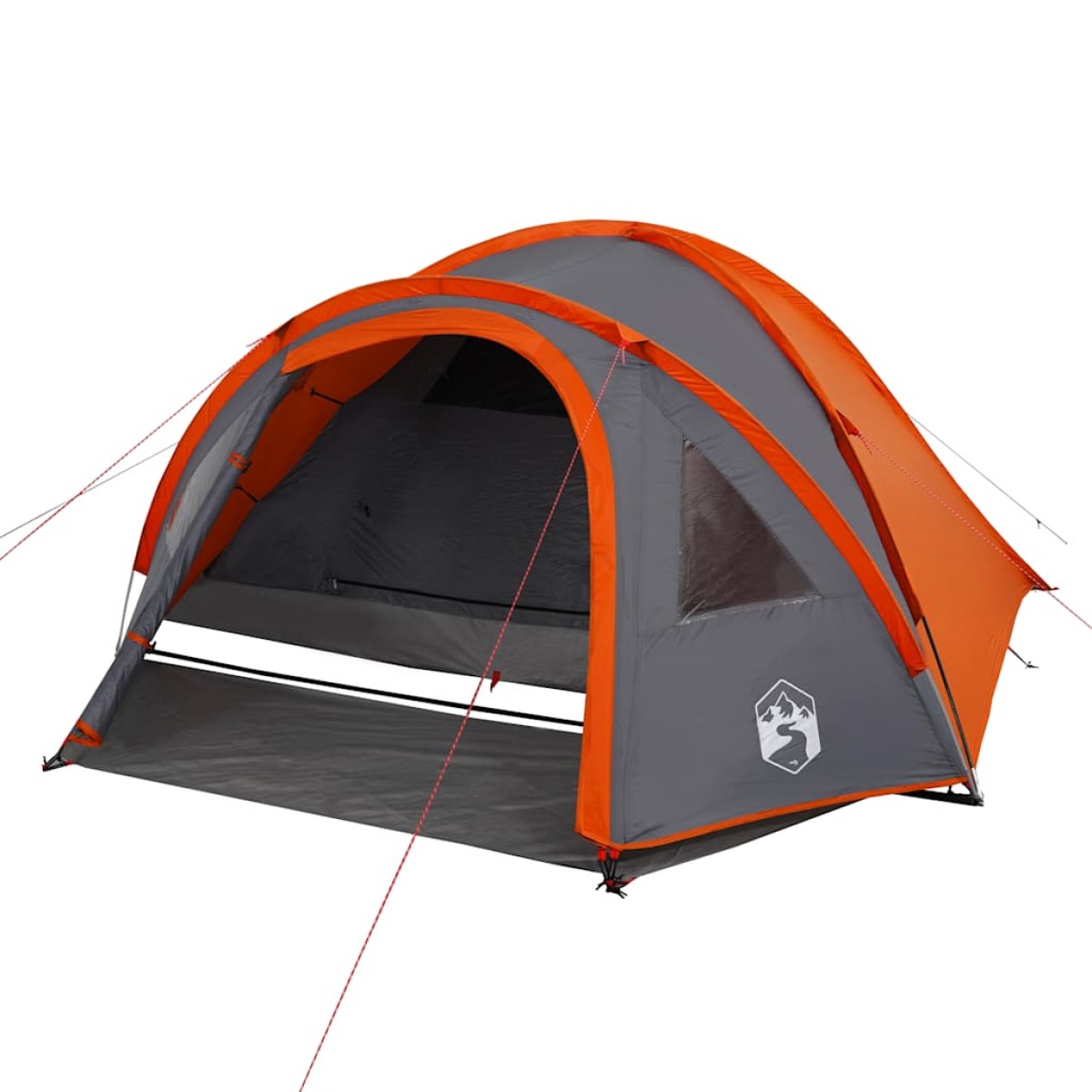 vidaXL Σκηνή Κάμπινγκ 4 Ατ. Γκρι/Πορτοκαλί 300x250x132 εκ. Ταφτάς 185T