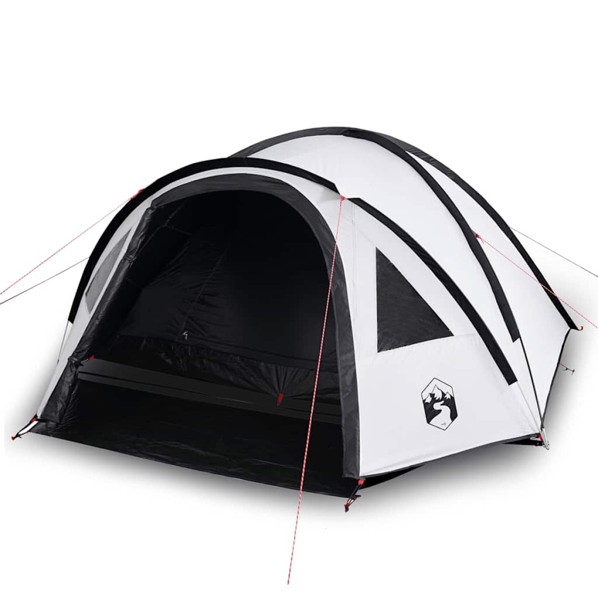 vidaXL Σκηνή Κάμπινγκ 4 Ατόμων Λευκή 300x250x132 εκ. από Ταφτά 185T