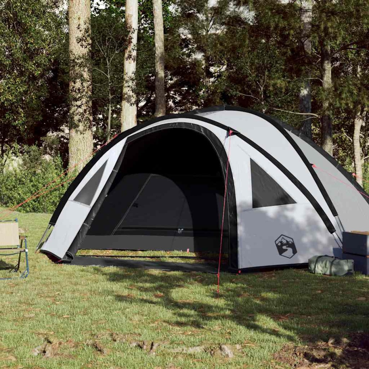 vidaXL Σκηνή Κάμπινγκ 4 Ατόμων Λευκή 300x250x132 εκ. από Ταφτά 185T