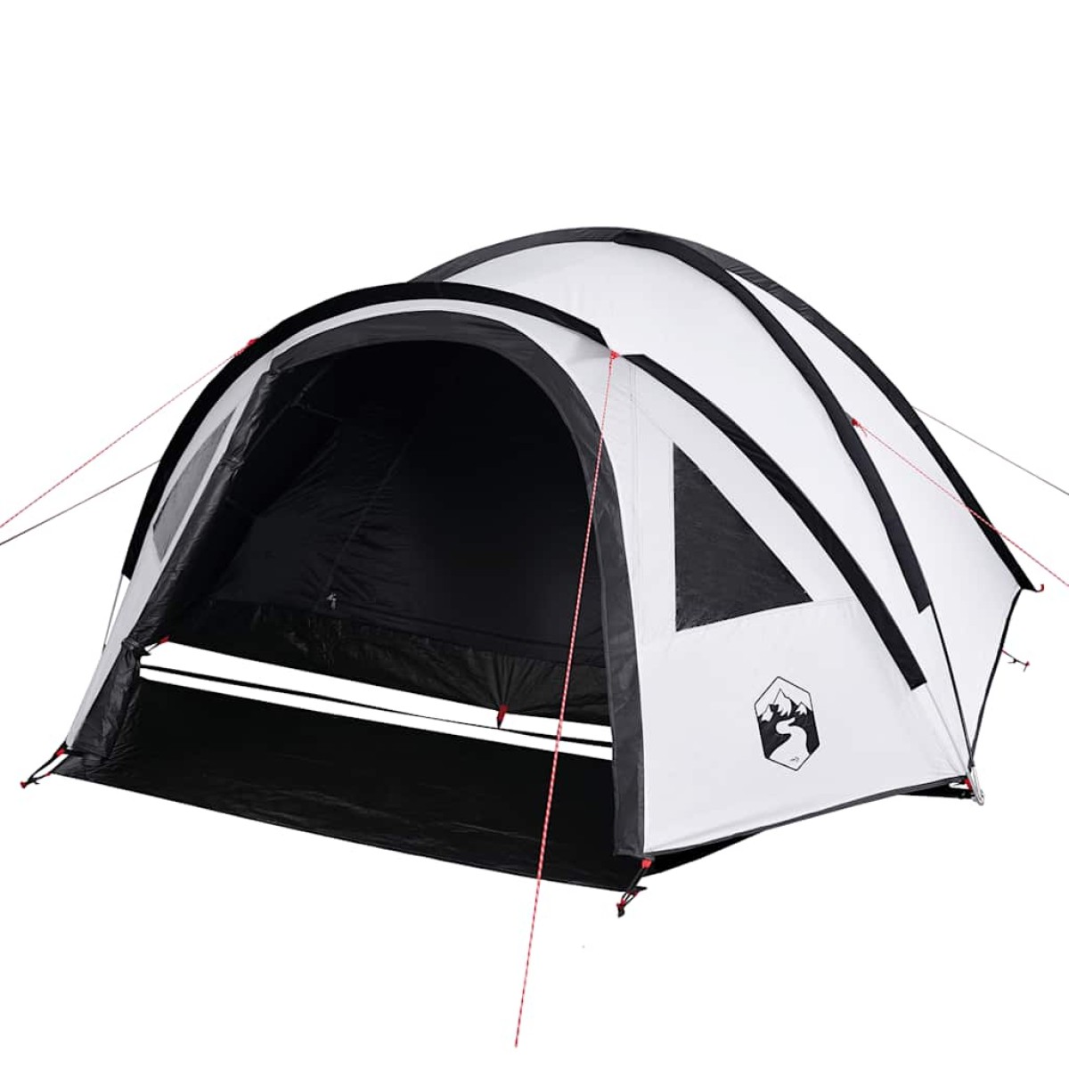vidaXL Σκηνή Κάμπινγκ 4 Ατόμων Λευκή 300x250x132 εκ. από Ταφτά 185T