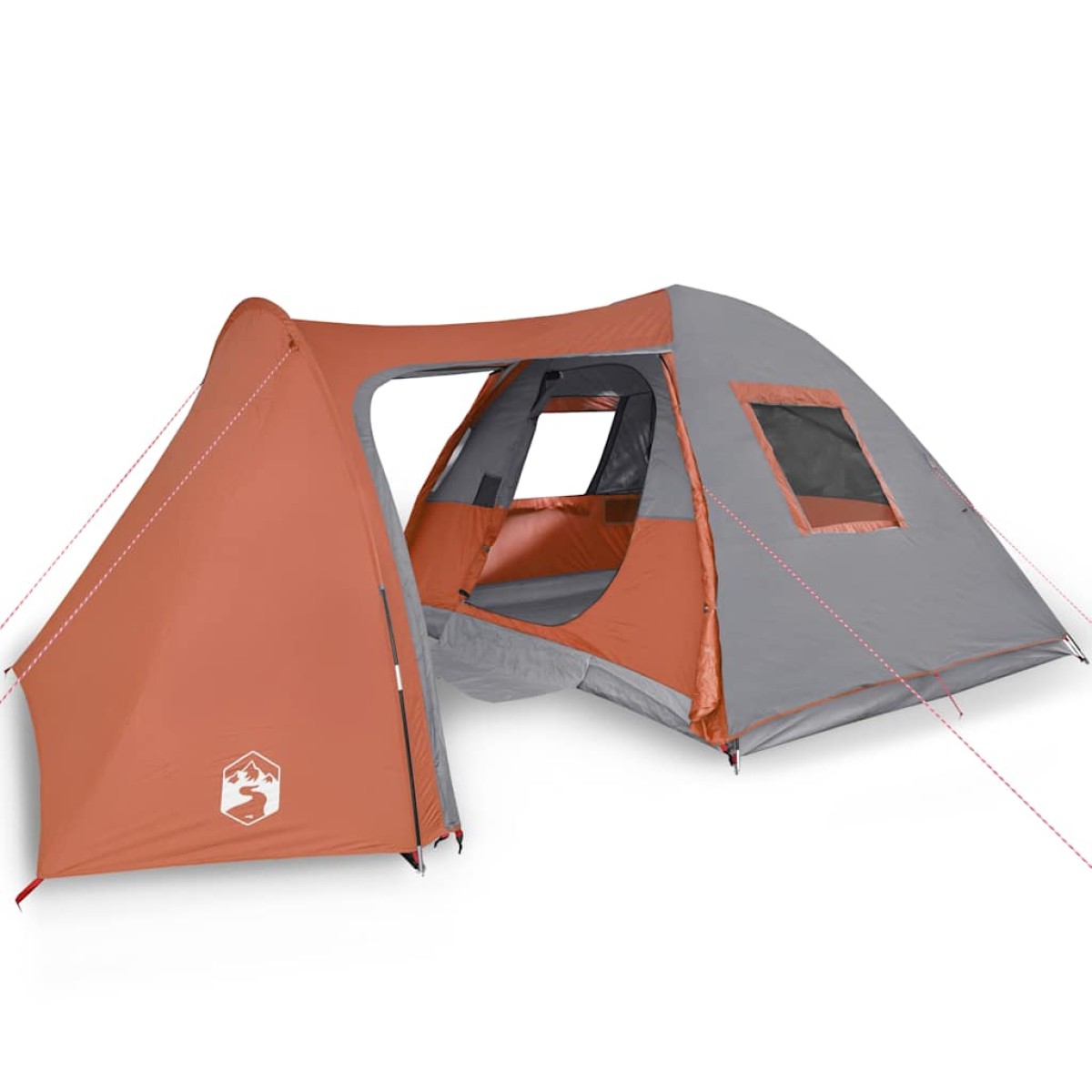 vidaXL Σκηνή Κάμπινγκ 6 Ατ. Γκρι/Πορτοκαλί 466x342x200 εκ. Ταφτάς 185T