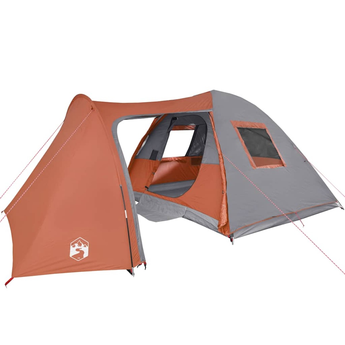 vidaXL Σκηνή Κάμπινγκ 6 Ατ. Γκρι/Πορτοκαλί 466x342x200 εκ. Ταφτάς 185T