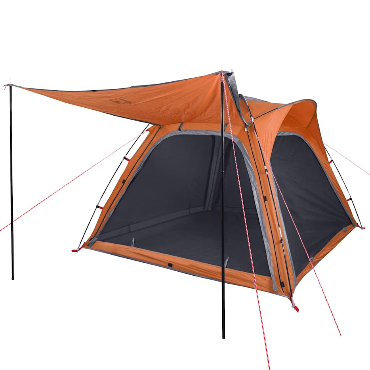 vidaXL Σκηνή Κάμπινγκ 4 Ατ. Γκρι/Πορτοκαλί 240x221x160 εκ. Ταφτάς 185T