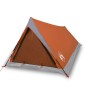 vidaXL Σκηνή Κάμπινγκ 2 Ατ. Γκρι/Πορτοκαλί 200x120x88/62εκ Ταφτάς 185T