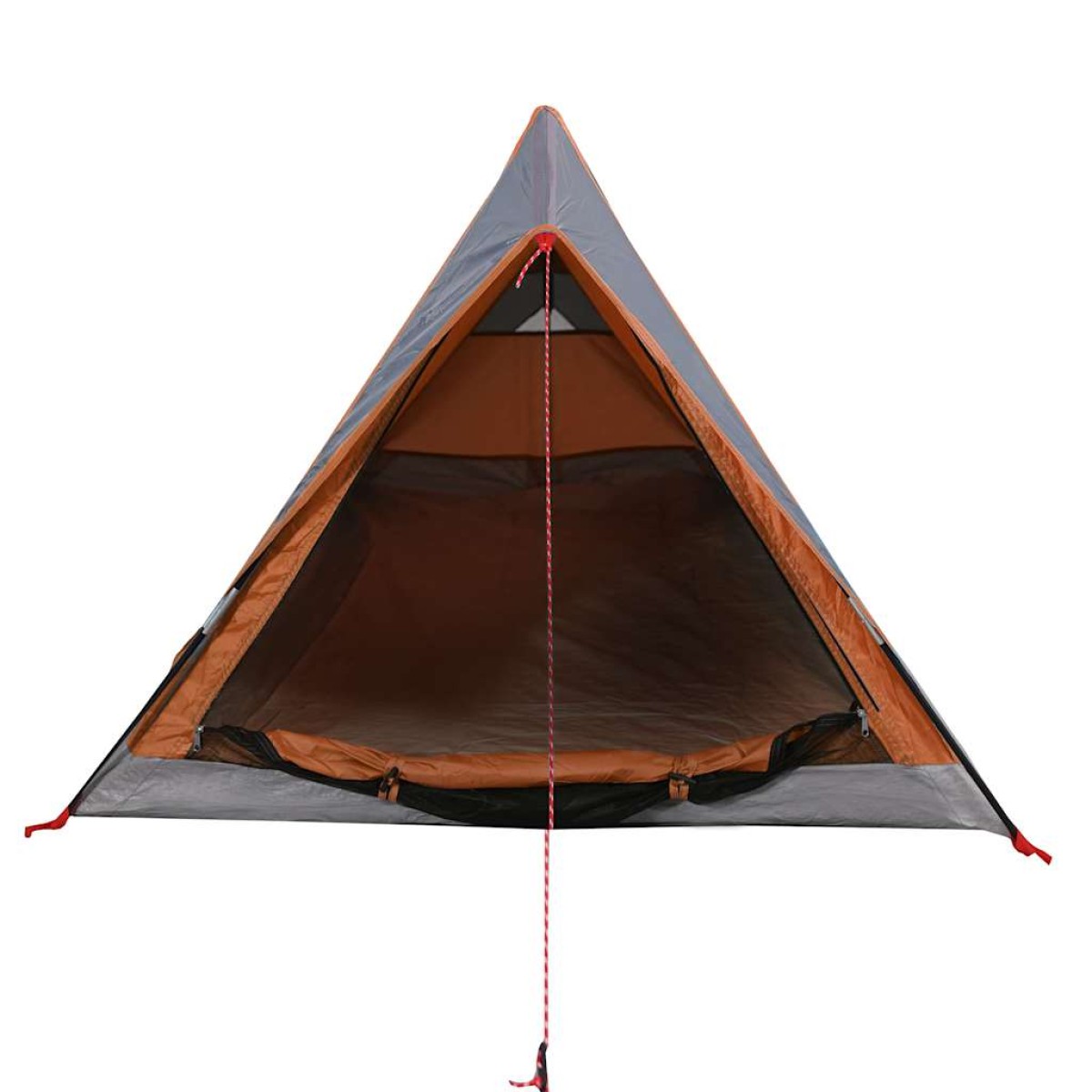 vidaXL Σκηνή Κάμπινγκ 2 Ατ. Γκρι/Πορτοκαλί 200x120x88/62εκ Ταφτάς 185T
