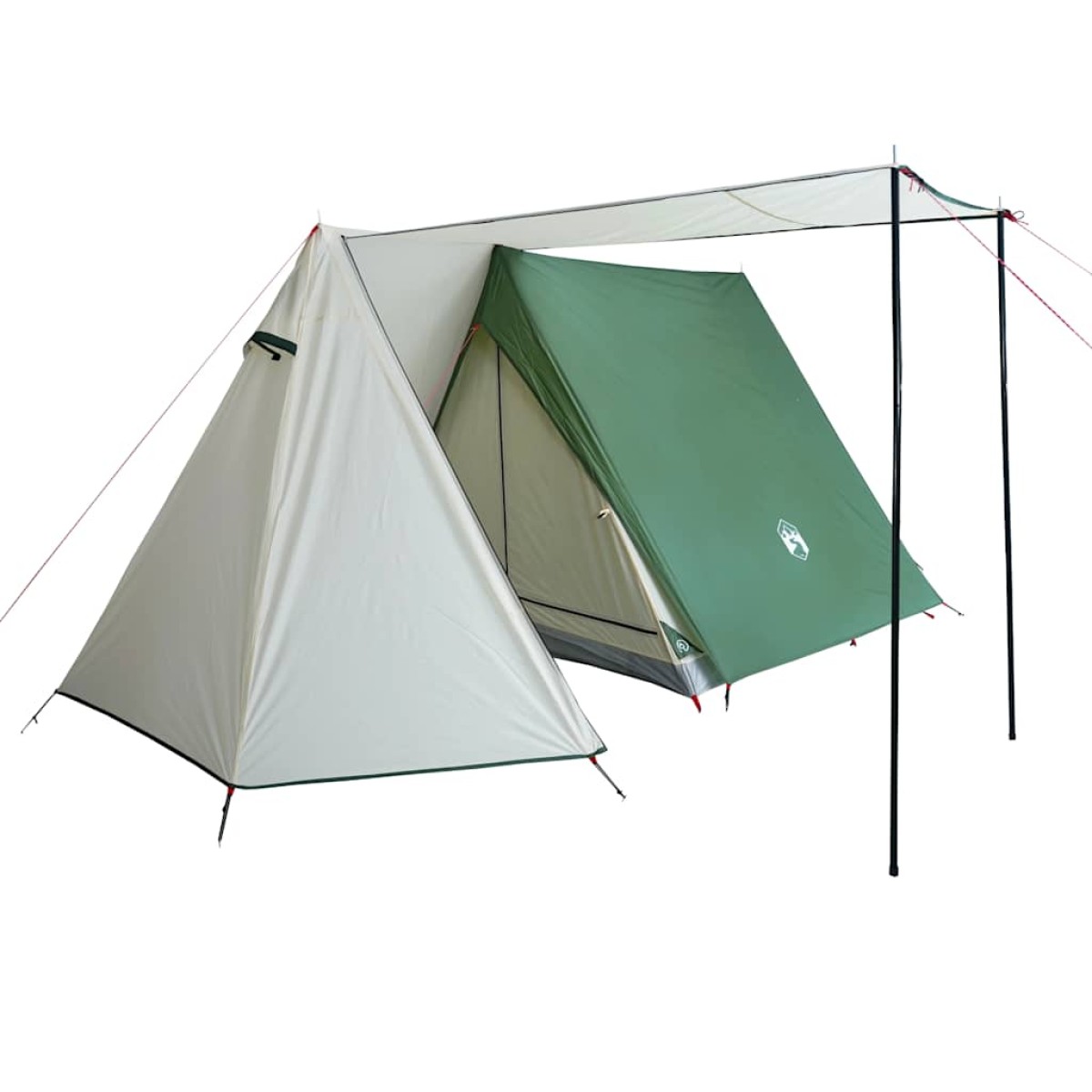 vidaXL Σκηνή Κάμπινγκ 3 Ατόμων Πράσινη 465x220x170 εκ. από Ταφτά 185T
