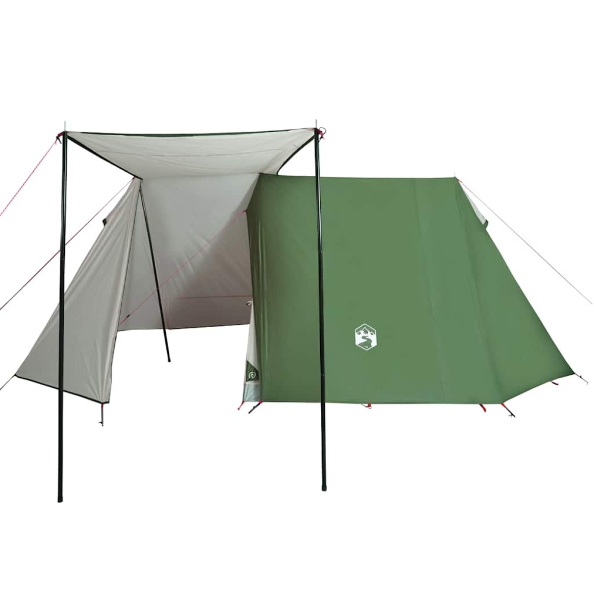 vidaXL Σκηνή Κάμπινγκ 3 Ατόμων Πράσινη 465x220x170 εκ. από Ταφτά 185T