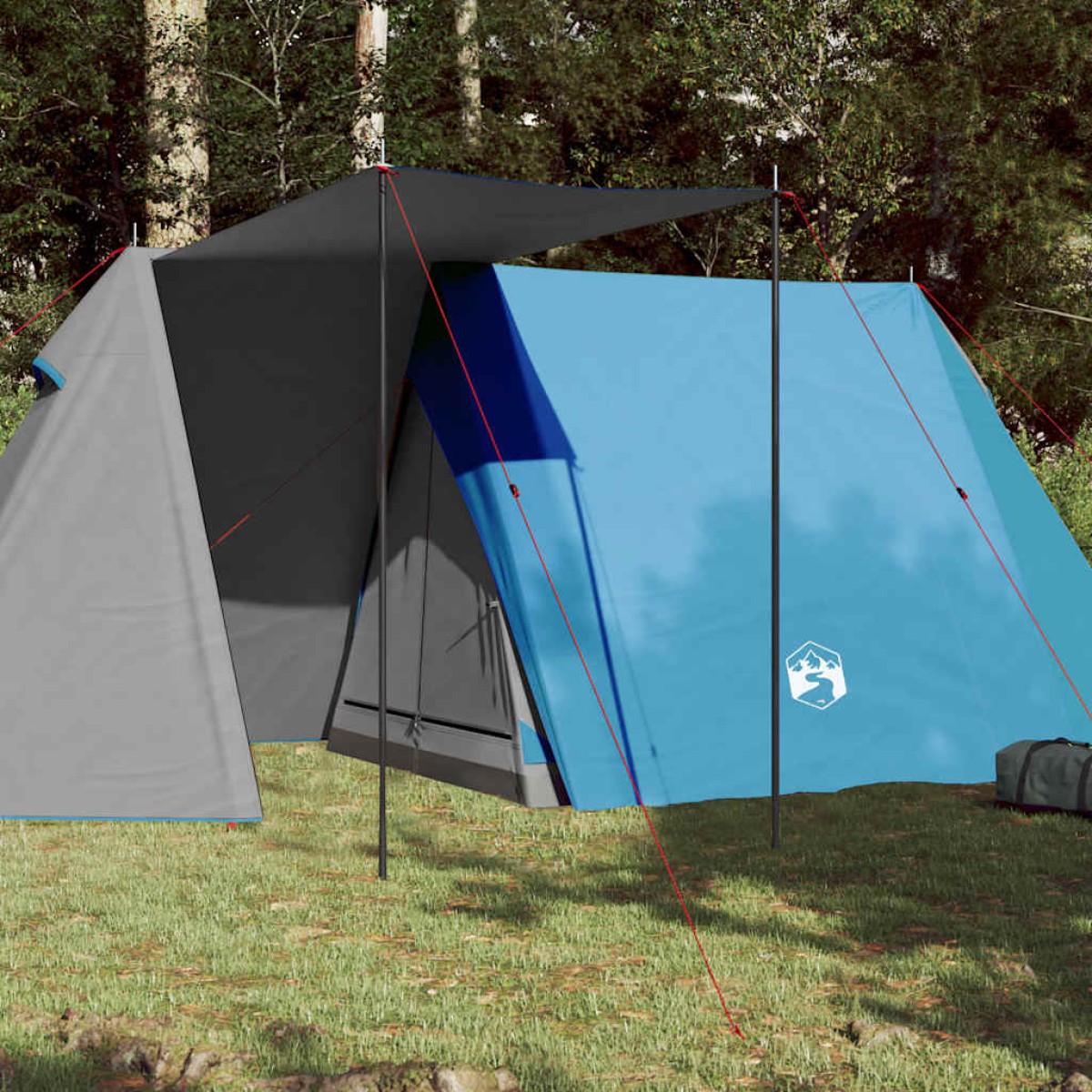 vidaXL Σκηνή Κάμπινγκ 3 Ατόμων Μπλε 465x220x170 εκ. από Ταφτά 185T
