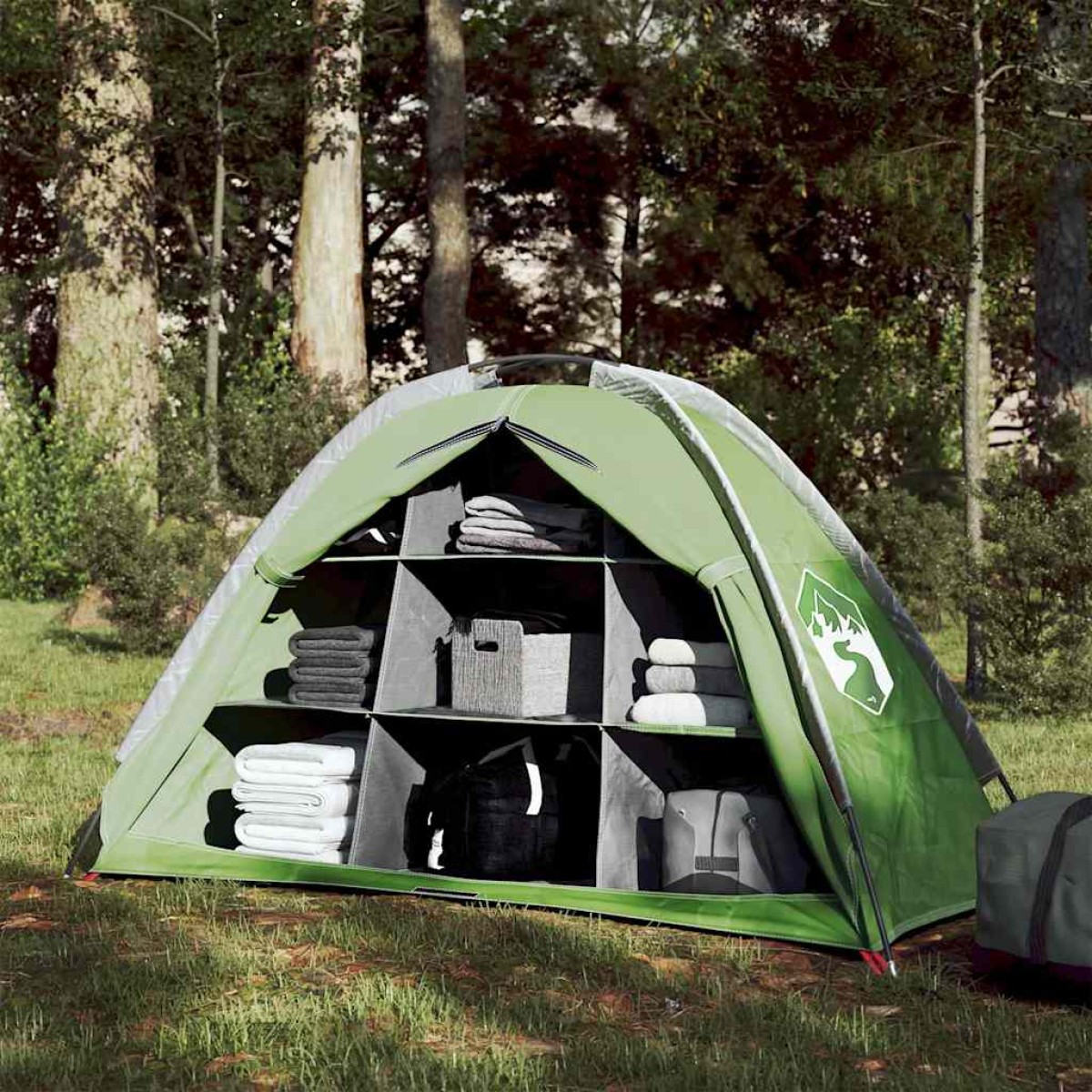 vidaXL Σκηνή Αποθήκευσης 9 Τμήματα Πράσινη 125x50x68εκ. από Ταφτά 185T