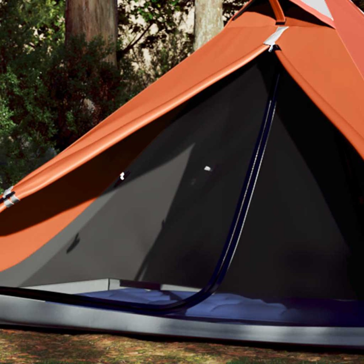 vidaXL Σκηνή Κάμπινγκ 1 Ατ. Γκρι/Πορτοκαλί 255x153x130 εκ. Ταφτάς 185T