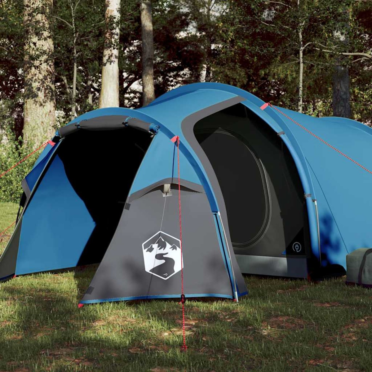 vidaXL Σκηνή Κάμπινγκ 4 Ατόμων Μπλε 360x135x105 εκ. από Ταφτά 185T