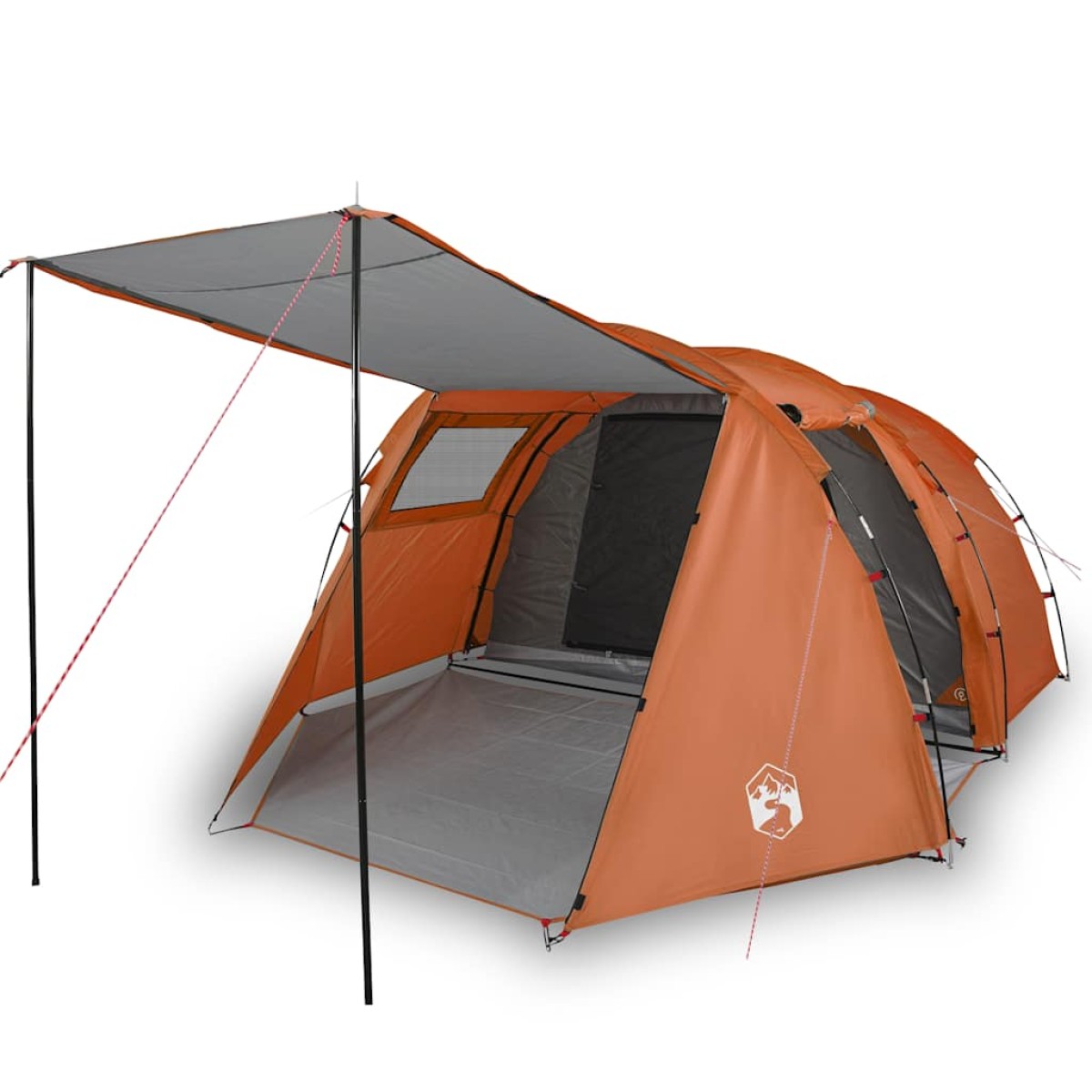 vidaXL Σκηνή Κάμπινγκ 4 Ατ. Γκρι/Πορτοκαλί 420x260x153 εκ. Ταφτάς 185T