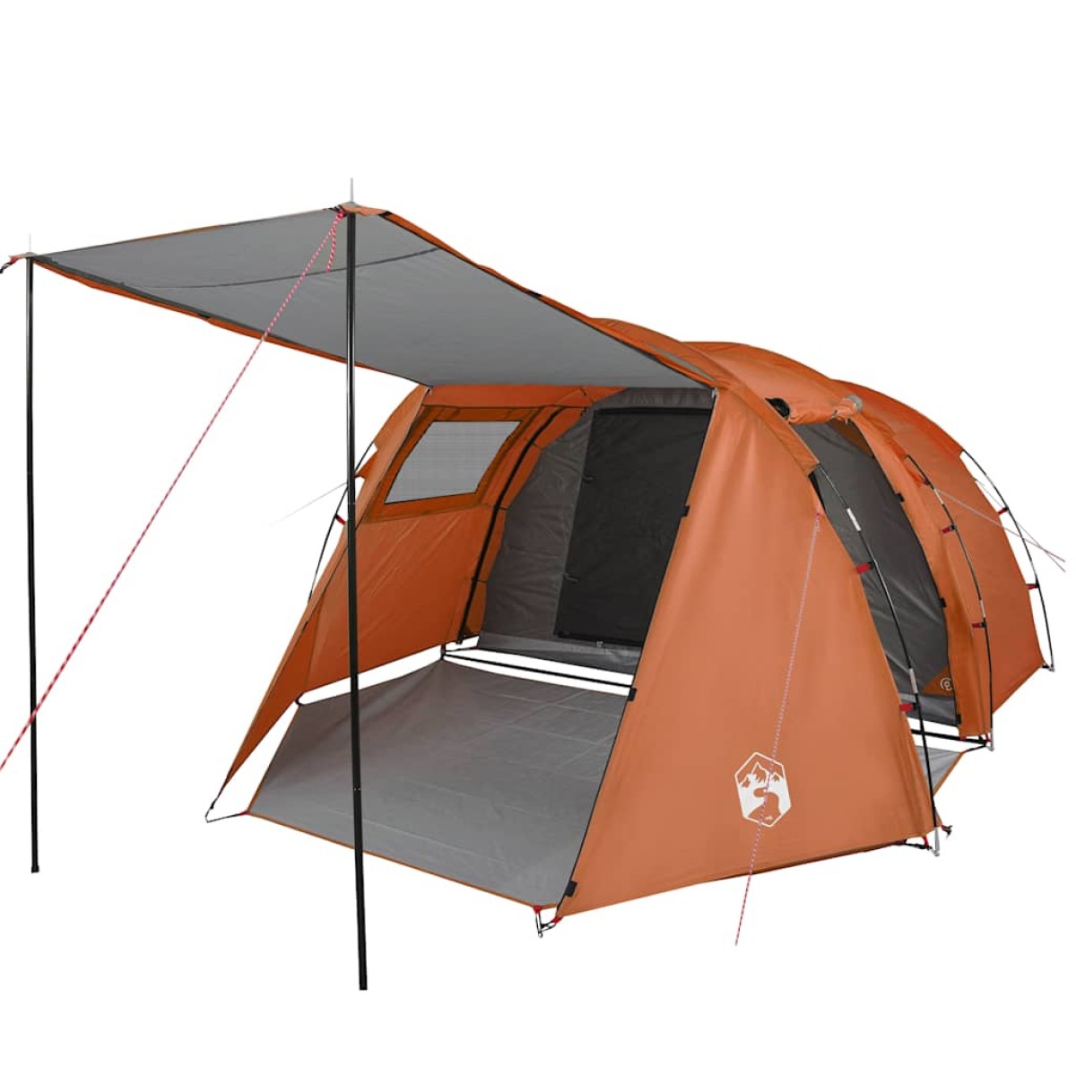 vidaXL Σκηνή Κάμπινγκ 4 Ατ. Γκρι/Πορτοκαλί 420x260x153 εκ. Ταφτάς 185T