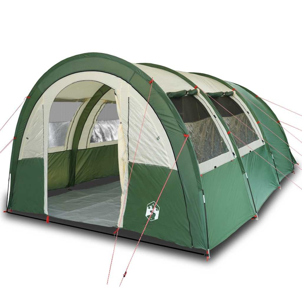 vidaXL Σκηνή Κάμπινγκ 4 Ατόμων Πράσινη 483x340x193 εκ. από Ταφτά 185T