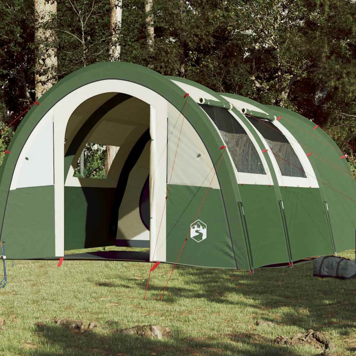 vidaXL Σκηνή Κάμπινγκ 4 Ατόμων Πράσινη 483x340x193 εκ. από Ταφτά 185T