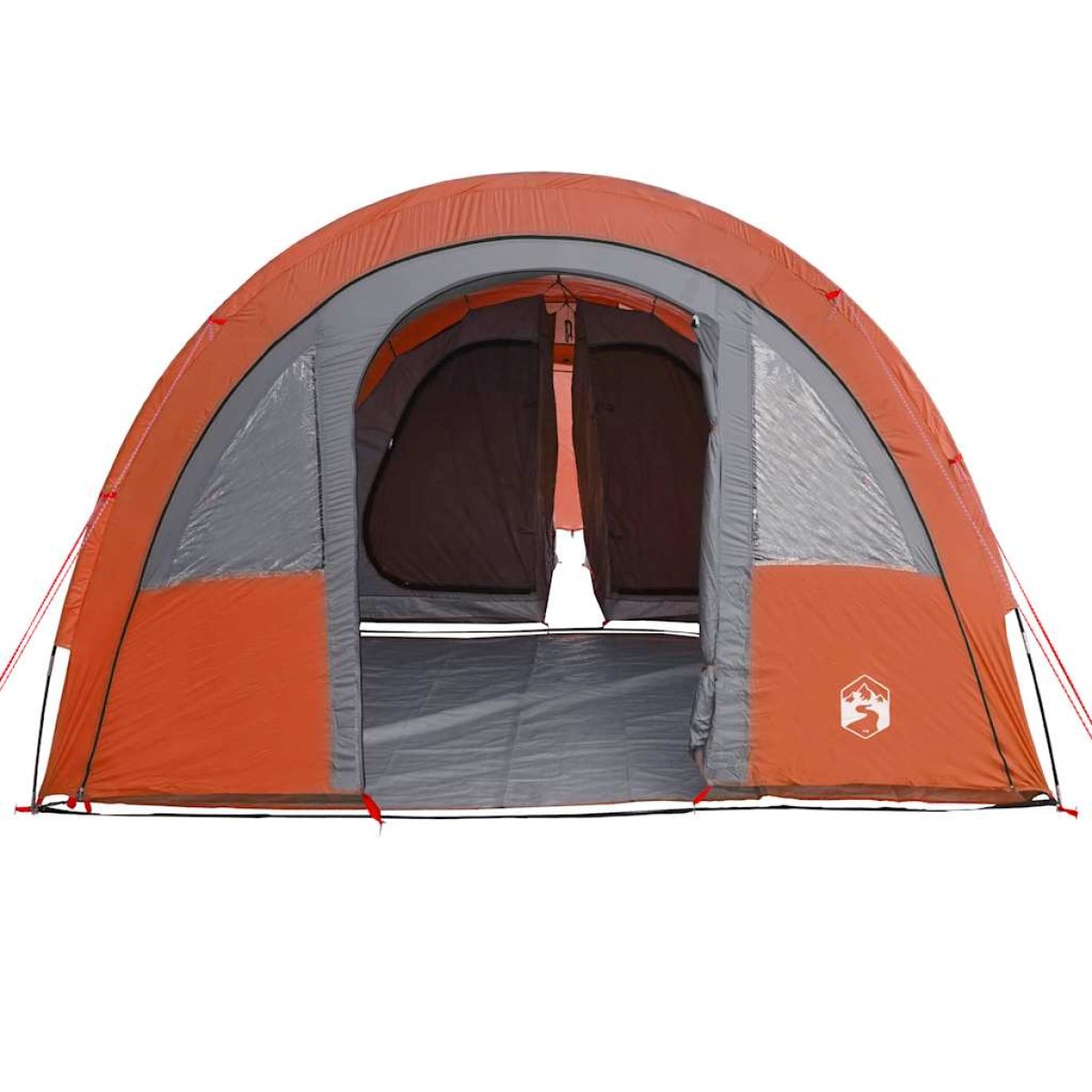 vidaXL Σκηνή Κάμπινγκ 4 Ατ. Γκρι/Πορτοκαλί 483x340x193 εκ. Ταφτάς 185T