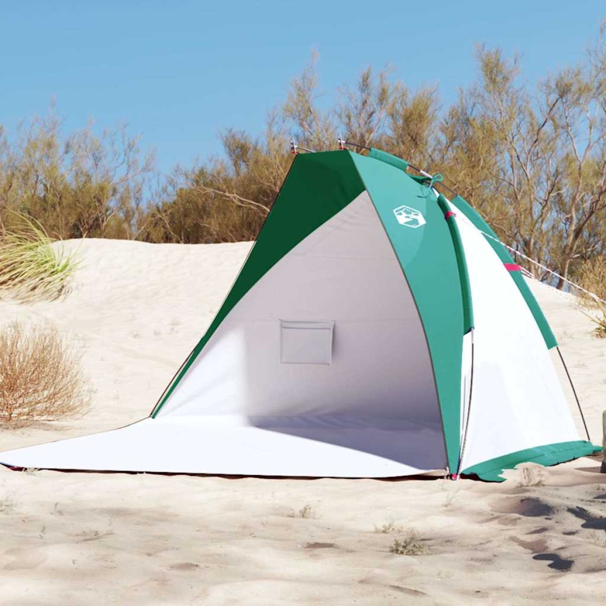 vidaXL Σκηνή Παραλίας Πράσινο Θάλασσας 268x223x125 εκ. Ταφτάς 185T