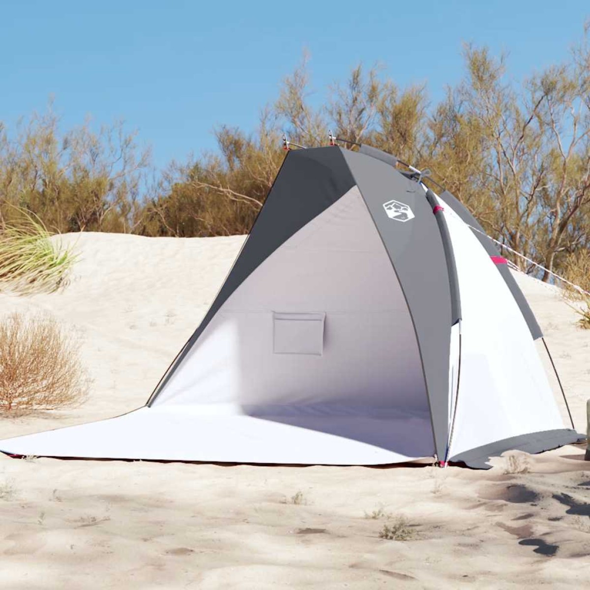 vidaXL Σκηνή Παραλίας Γκρι 268x223x125 εκ. Ταφτάς 185T
