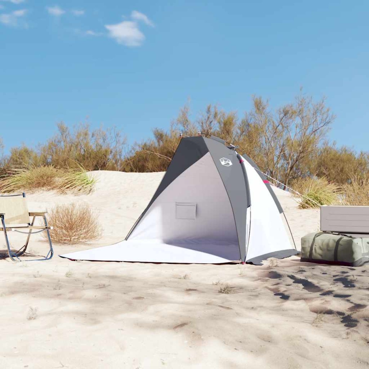 vidaXL Σκηνή Παραλίας Γκρι 268x223x125 εκ. Ταφτάς 185T