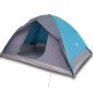 vidaXL Σκηνή Κάμπινγκ 6 Ατόμων Μπλε 348x340x190 εκ. από Ταφτά 190T