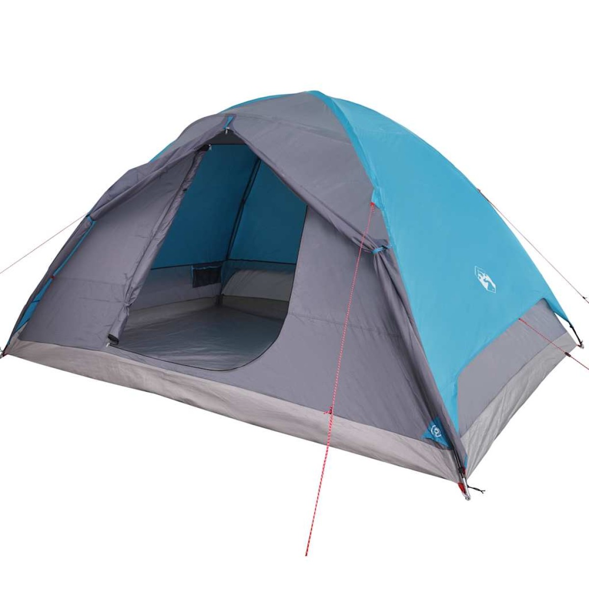 vidaXL Σκηνή Κάμπινγκ 6 Ατόμων Μπλε 348x340x190 εκ. από Ταφτά 190T