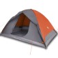 vidaXL Σκηνή Κάμπινγκ 6 Ατ. Γκρι/Πορτοκαλί 348x340x190 εκ. Ταφτάς 190T