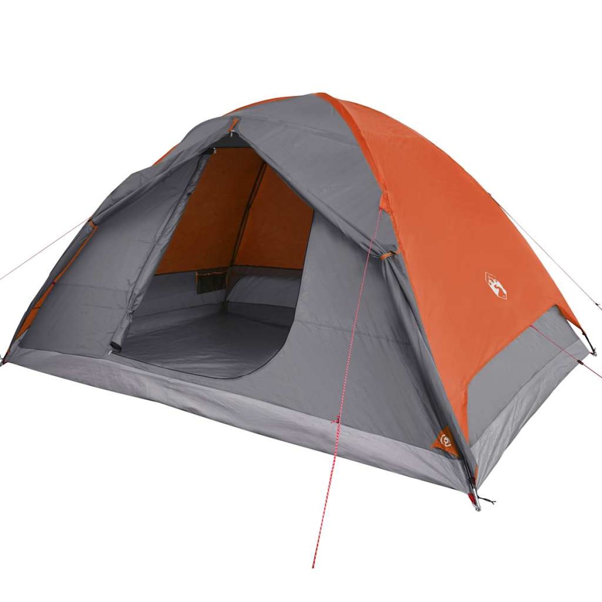 vidaXL Σκηνή Κάμπινγκ 6 Ατ. Γκρι/Πορτοκαλί 348x340x190 εκ. Ταφτάς 190T