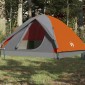 vidaXL Σκηνή Κάμπινγκ 6 Ατ. Γκρι/Πορτοκαλί 348x340x190 εκ. Ταφτάς 190T