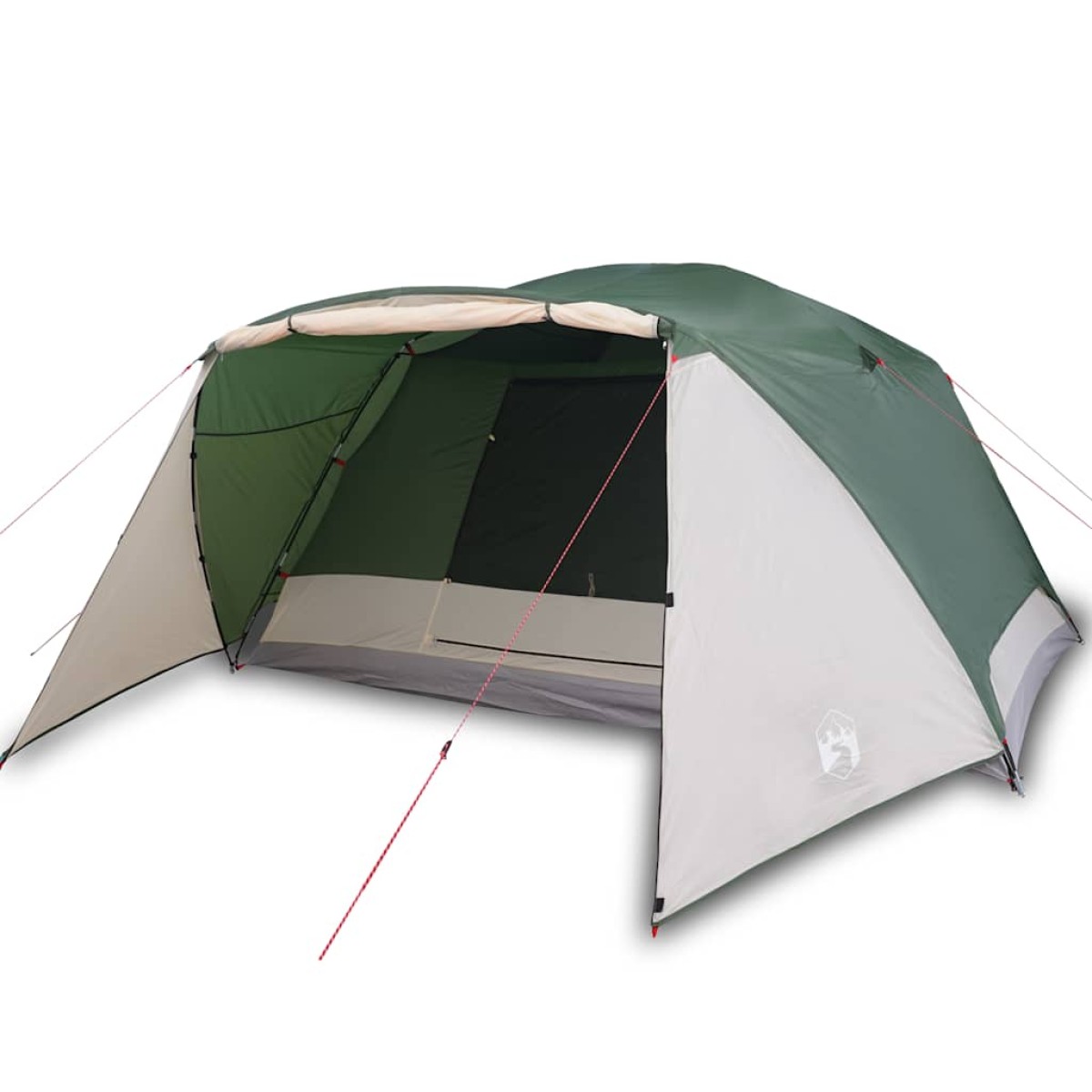 vidaXL Σκηνή Κάμπινγκ 4 Ατόμων Πράσινη 350x280x155 εκ. από Ταφτά 190T