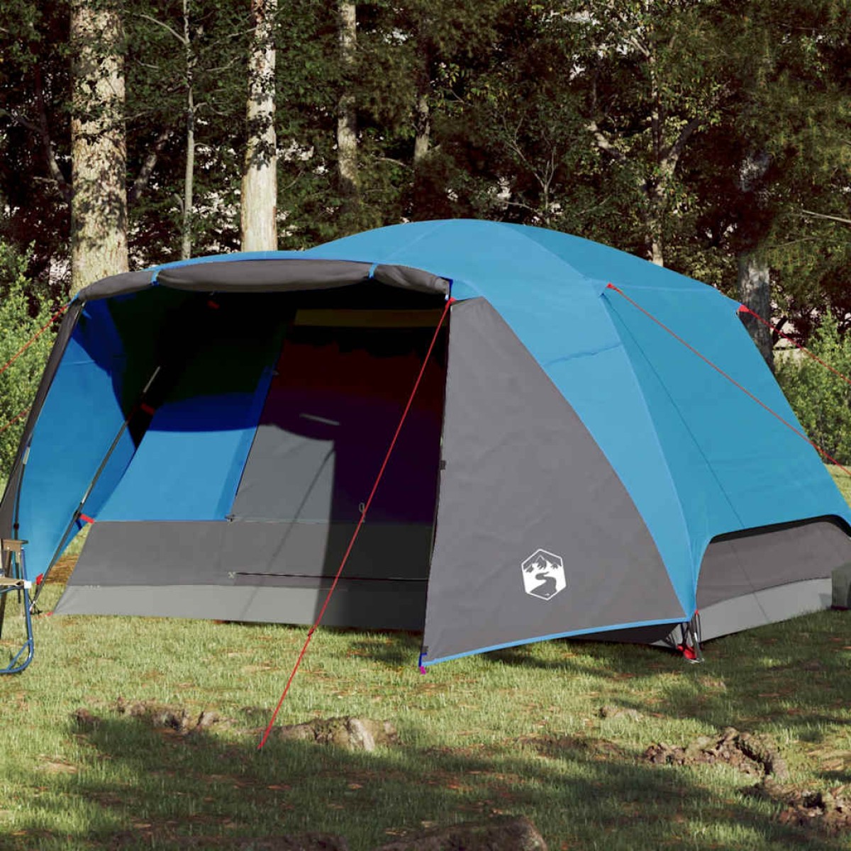 vidaXL Σκηνή Κάμπινγκ 4 Ατόμων Μπλε 350x280x155 εκ. από Ταφτά 190T