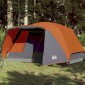 vidaXL Σκηνή Κάμπινγκ 6 Ατ. Γκρι/Πορτοκαλί 412x370x190 εκ. Ταφτάς 185T